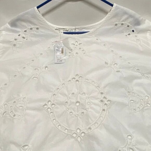 Maurices Eyelet Blouse Women's 1X White Linen Long Sleeve Boho Summer Top NWT - Picture 10 of 10